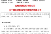 吉时查询明日停牌！又一A股，筹划控制权变更